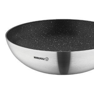 Tigaie wok antiaderenta, aluminiu, 30cm/4,3L, "Proline Gastro" - Korkmaz