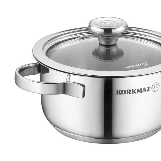 Cratita inox, cu capac, 12cm/0,75L, "Minika" - Korkmaz