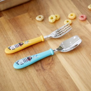 Set tacamuri copii, 2 piese, inox, "Infant", Galben - Cuitisan