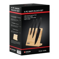 Set cutite 4 piese, otel inoxidabil, cu suport magnetic - Zokura