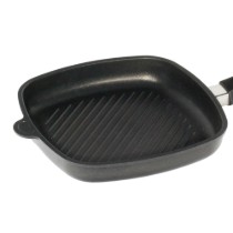 Tigaie grill patrata, aluminiu, 26 x 26 cm - AMT Gastroguss
