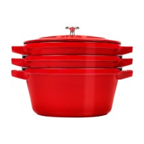 Set 3 vase de gatit Cocotte, 24cm, fonta, Cherry - Staub