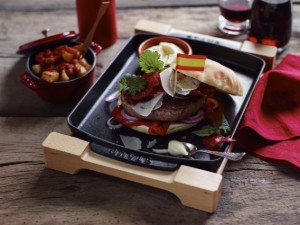 Tava cu suport servire, fonta, 33 x 23 cm - Staub