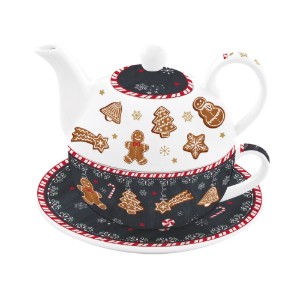 Set servire ceai, portelan, 350ml, "GINGERBREAD" - Easy Life
