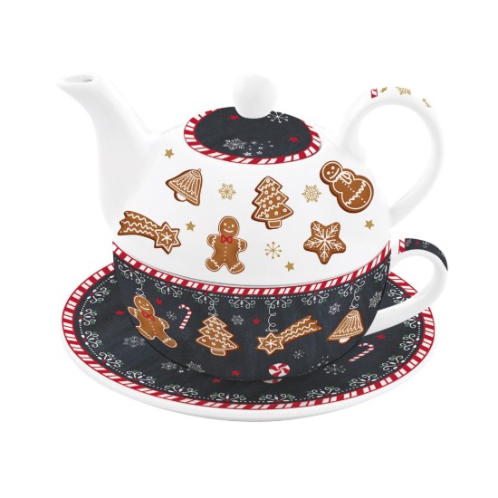Set servire ceai, portelan, 350ml, "GINGERBREAD" - Easy Life