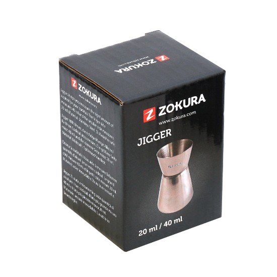 Masura dubla pentru bauturi (jigger), inox, 20/40ml - Zokura