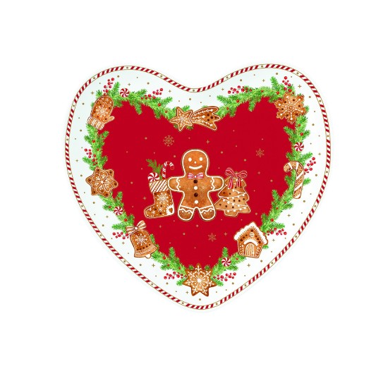 Platou forma inima, portelan, 20x19cm, "Fancy Gingerbread" - Nuova R2S