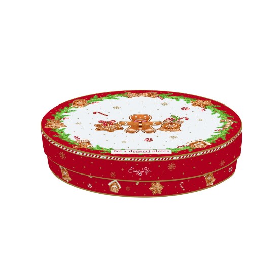 Set 4 farfurii desert, portelan, 19cm, "Fancy Gingerbread" - Nuova R2S