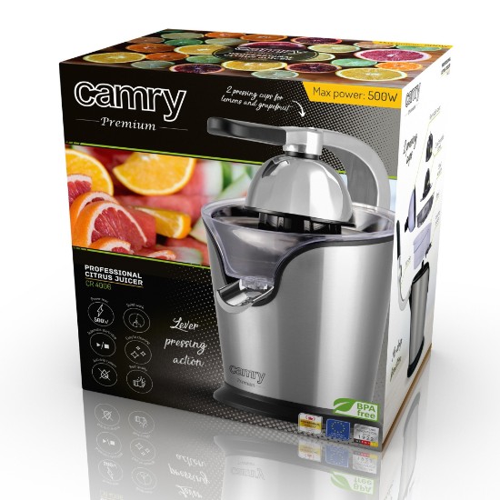 Storcator profesional citrice, inox, 500W - Camry