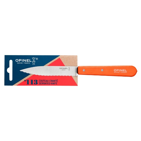 Cutit cu lama serata N°113, inox, 10cm, "Les Essentiels", Mandarin - Opinel