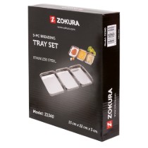 Set 3 tavi panare, inox, 15x22x3cm - Zokura