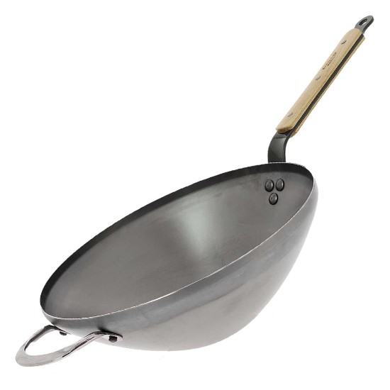 Tigaie wok, otel, 28cm, "Mineral B Bois" - de Buyer