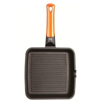 Tigaie grill patrata, aluminiu, 28x28 cm, "Efficient Orange" - BRA