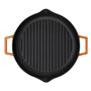 Tigaie grill, fonta, 26cm, Portocaliu - LAVA