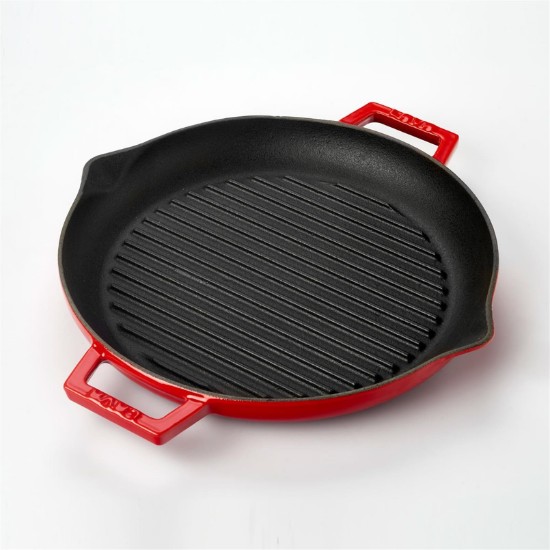 Tigaie grill, fonta, 26cm, Rosu - LAVA