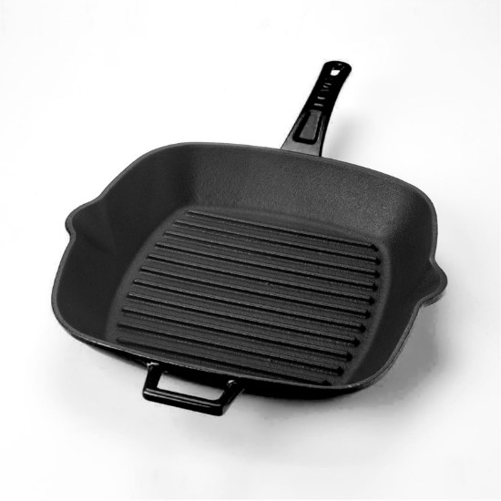 Tigaie grill, fonta, 26x26 cm, Negru - LAVA