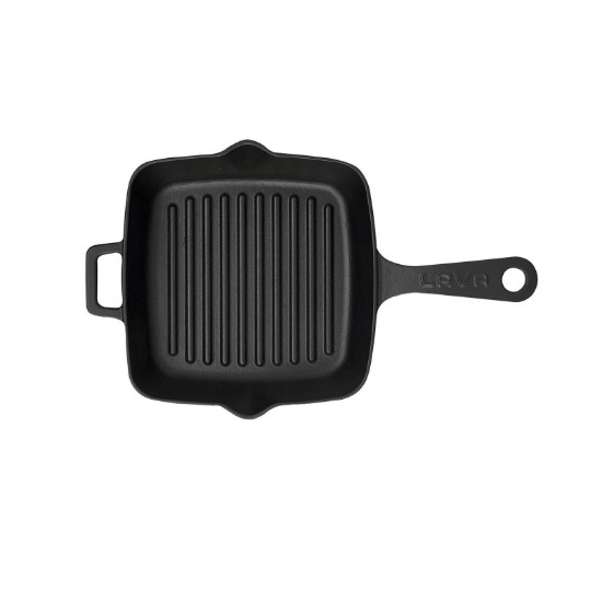 Tigaie grill patrata, fonta, 19,5 x 19,5 cm - LAVA