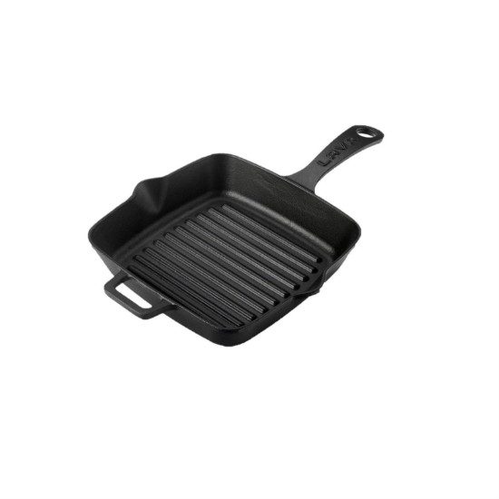 Tigaie grill patrata, fonta, 19,5 x 19,5 cm - LAVA