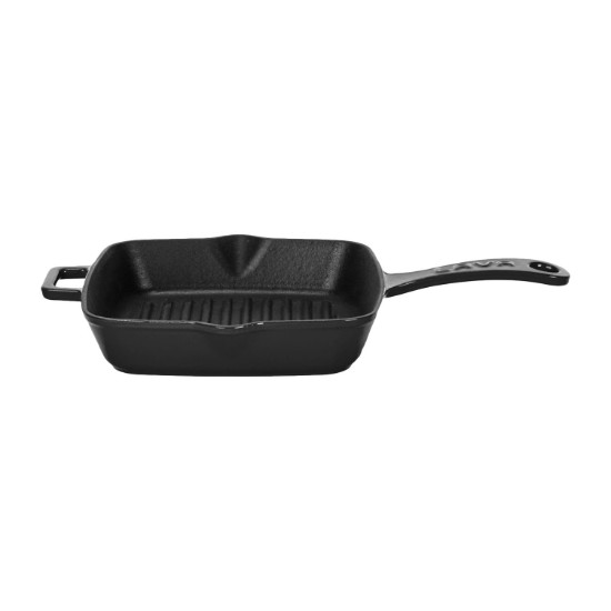 Tigaie grill, fonta, 19,5 x 19,5 cm, Negru - LAVA