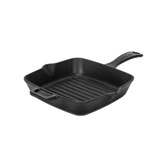 Tigaie grill, fonta, 19,5 x 19,5 cm, Negru - LAVA