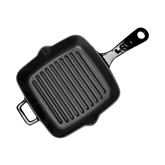 Tigaie grill, fonta, 19,5 x 19,5 cm, Negru - LAVA