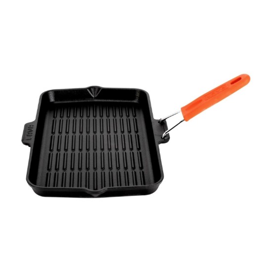 Tigaie grill, fonta, 36 x 21 cm, maner Portocaliu - LAVA