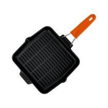Tigaie grill patrata, fonta, 24x24 cm, maner Portocaliu - LAVA