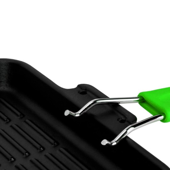 Tigaie grill patrata, fonta, 24x24 cm, maner Verde - LAVA