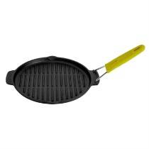 Tigaie grill, fonta, rotunda, 23cm, maner Galben - LAVA