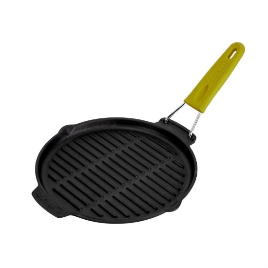 Tigaie grill rotunda, fonta, 23cm, maner Galben - LAVA