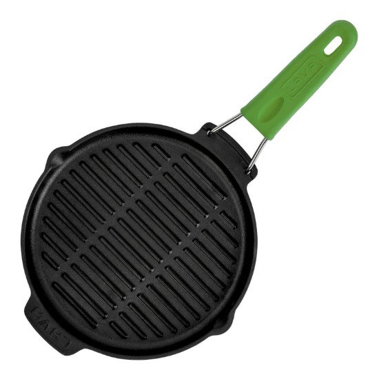 Tigaie grill, fonta, rotunda, 23cm, maner Verde - LAVA