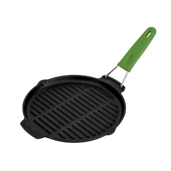 Tigaie grill, fonta, rotunda, 23cm, maner Verde - LAVA