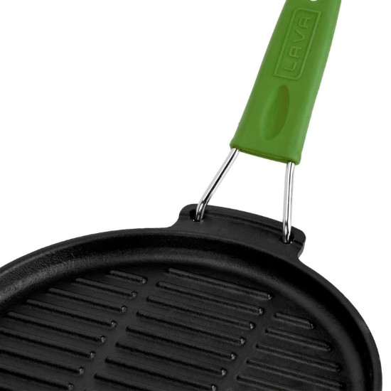 Tigaie grill, fonta, rotunda, 23cm, maner Verde - LAVA