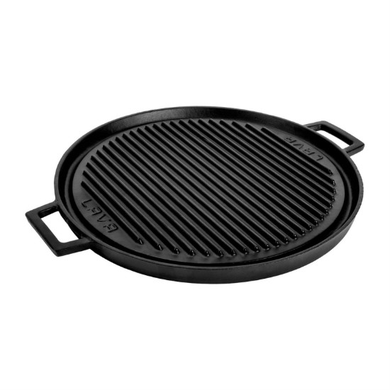 Grill rotund fonta, reversibil, 34 cm - LAVA
