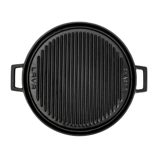 Grill rotund fonta, reversibil, 34 cm - LAVA