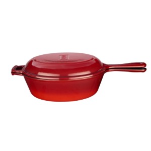 Set combo tigaie cu capac, 26 cm, fonta, Rosu - LAVA