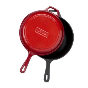 Set combo tigaie cu capac, 26cm, fonta, Rosu - LAVA