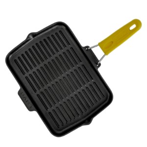 Tigaie grill, fonta, 21x30 cm, maner Galben - LAVA