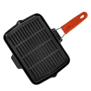 Tigaie grill, fonta, 21x30 cm, maner Portocaliu - LAVA