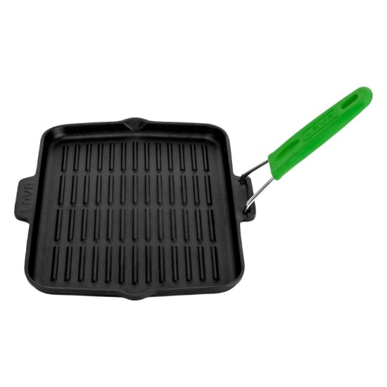 Tigaie grill, fonta, 30 x 21 cm, maner Verde - LAVA