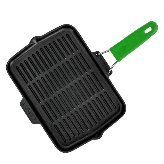 Tigaie grill, fonta, 30 x 21 cm, maner Verde - LAVA