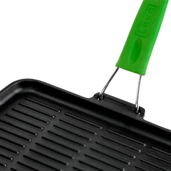 Tigaie grill, fonta, 30 x 21 cm, maner Verde - LAVA