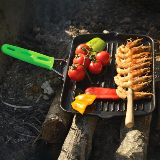 Tigaie grill, fonta, 21x30 cm, maner Verde - LAVA