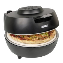 Aparat electric pizza, cu piatra, 1200W, Negru, "Pro" - Princess