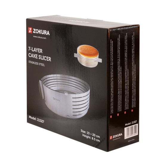 Inel feliator reglabil pentru blat tort, inox, 24/30x8,5cm - Zokura