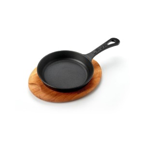 Tigaie fonta, 16cm, cu suport lemn - LAVA