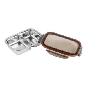 Caserola dreptunghiulara compartimentata, inox, 220ml, "To Go" - Cuitisan