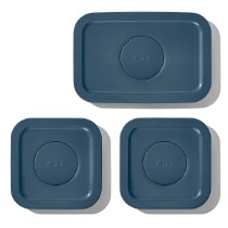 Set caserole 3 piese POP, din plastic, Storm Blue - OXO