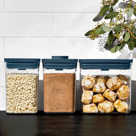 Set caserole 3 piese, din plastic, "POP", Storm Blue - OXO