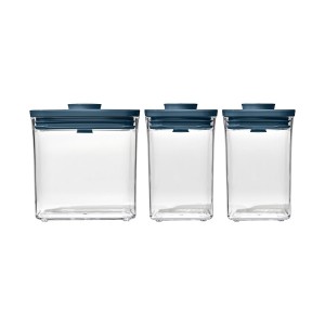 Set caserole 3 piese, din plastic, "POP", Storm Blue - OXO